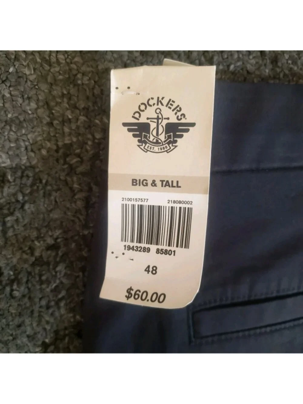 NWT Dockers Navy Blue Khaki Ultimate Shorts Men's Size 48 ,9 